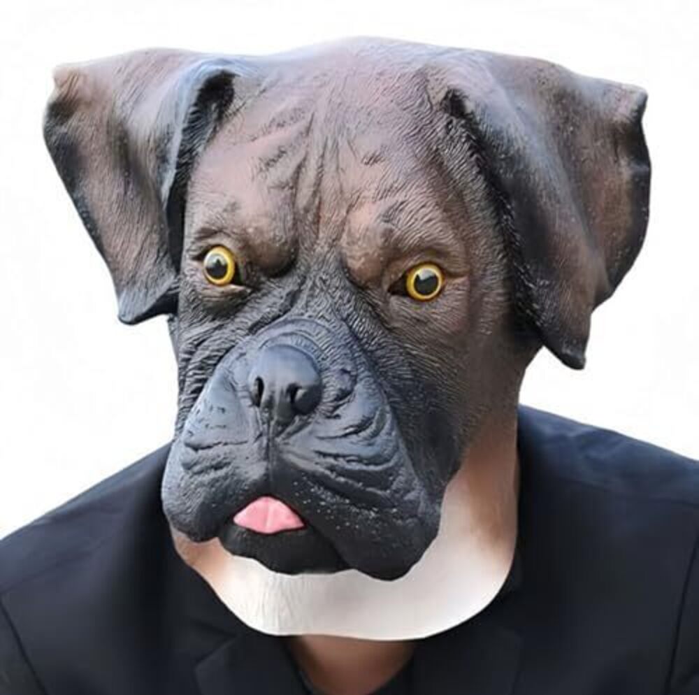9173 Latex Shar Pei Head Mask Animal Boxer Dog Cosplay Mask for Halloween